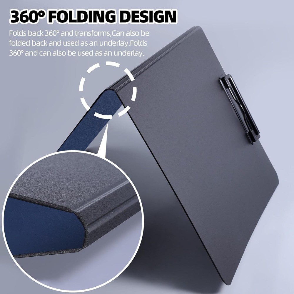 Clipboard Folder, A4 Foldable Clipboard with Horizontal and Vertical Double Meta