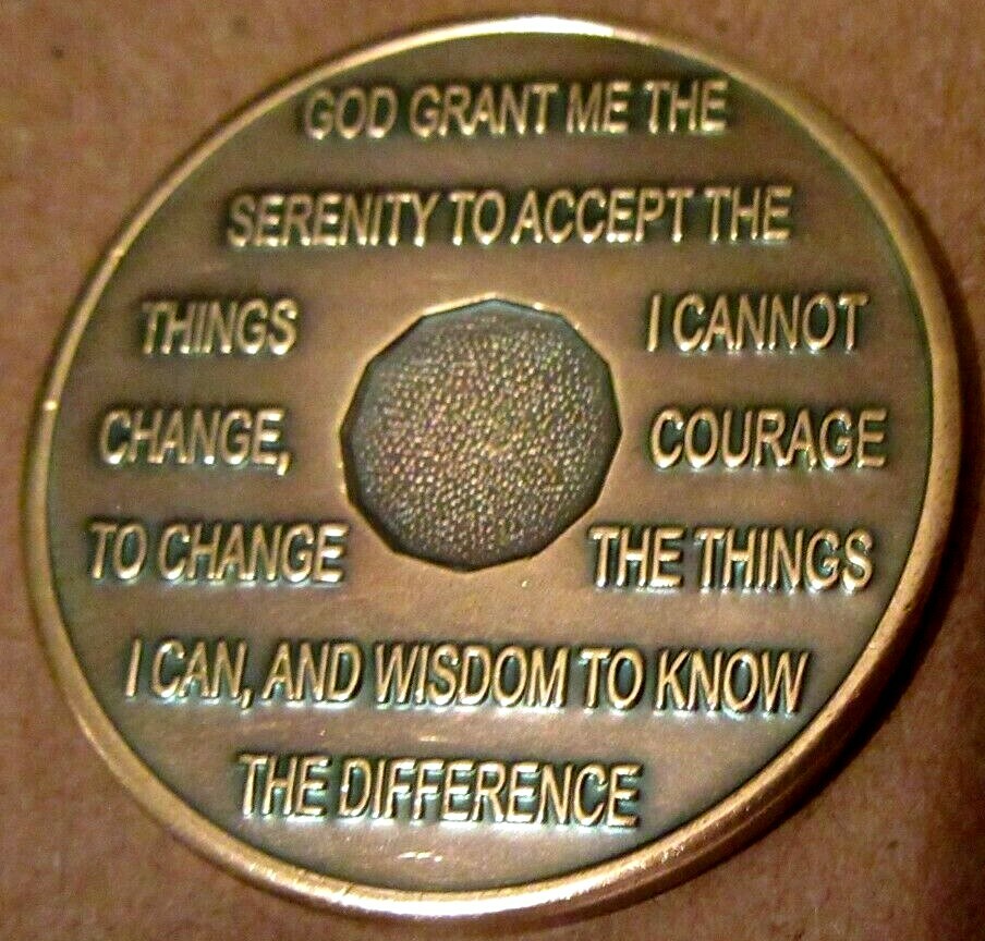 Alcoholics Anonymous AA 22 Year Bronze Medallion Chip Token Sobriety Sober