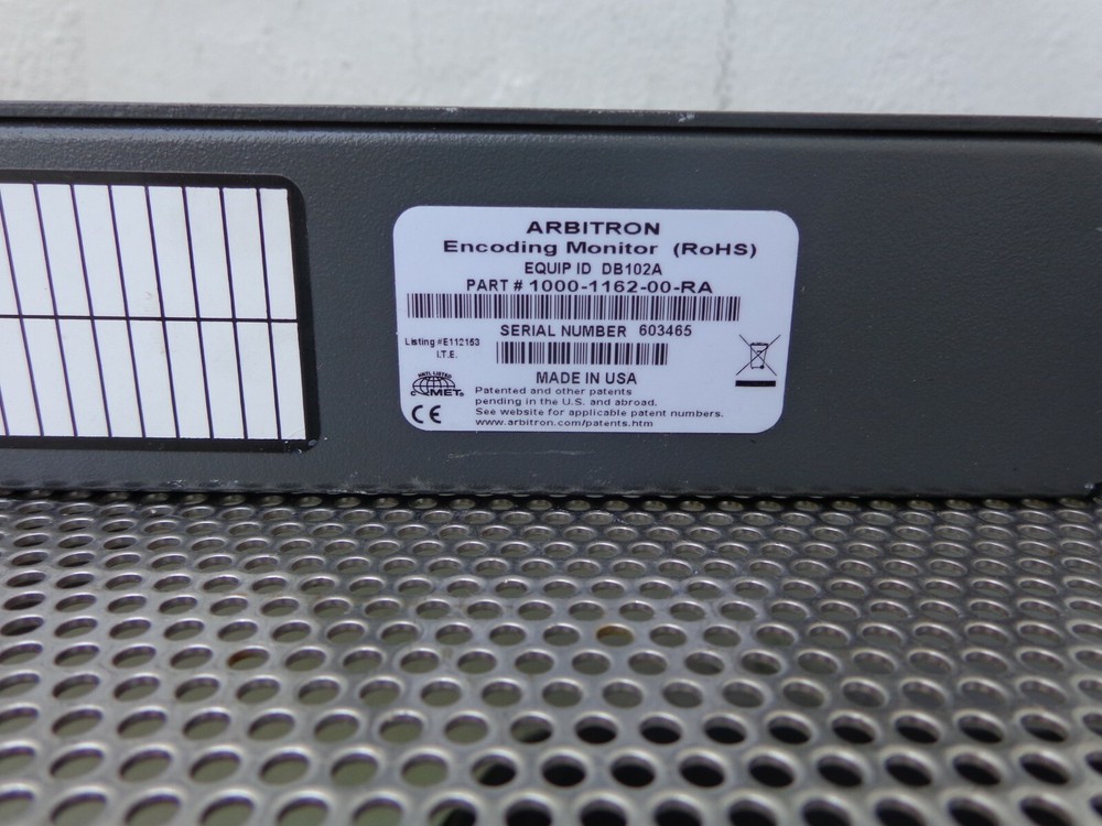 ARBITRON ENCODING MONITOR DC102A 1000-1162-00-RA