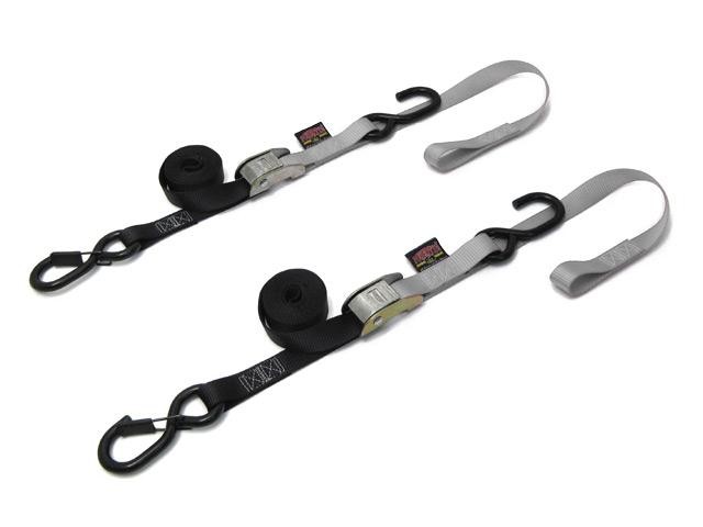 Powertye 23624-S 1in. Soft-Tye Tie-Downs with Secure Hooks - Silver