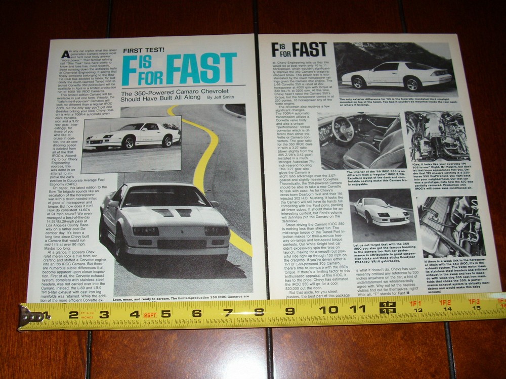 1986 CAMARO IROC-Z ORIGINAL ARTICLE