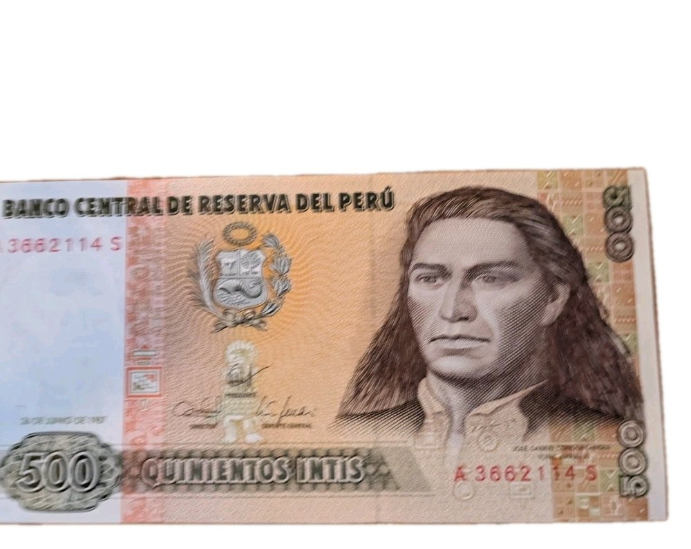 1987 Peru 500 Intis  Banknote