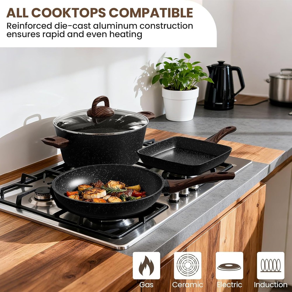 Pots & Pans Set Non Stick 31 Piece Kitchen Induction Cookware & Bakeware Set