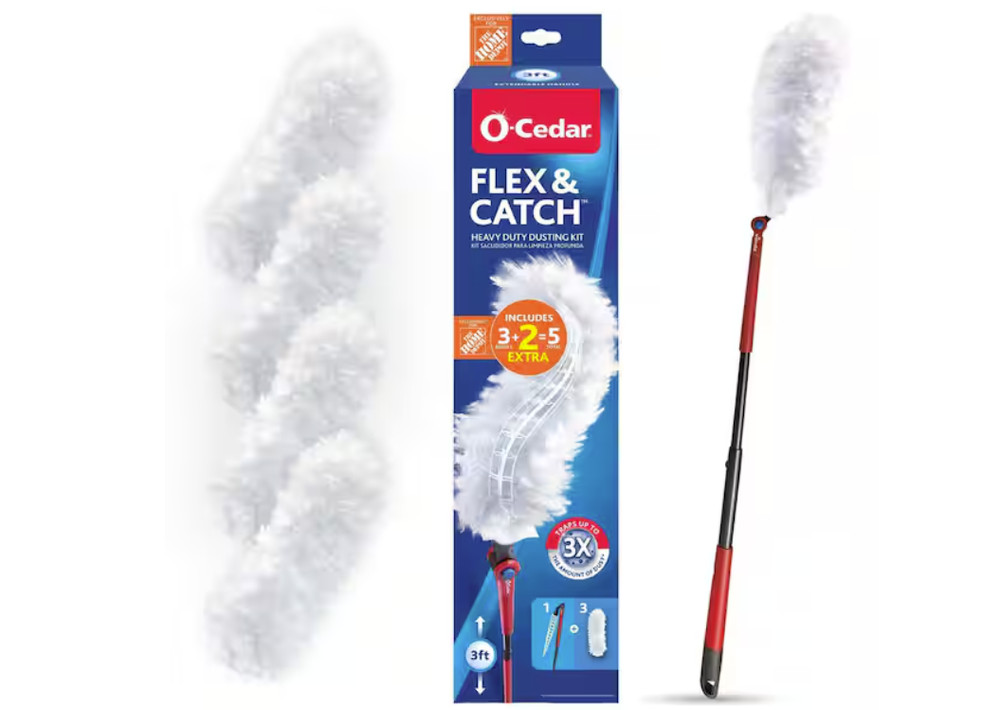 O-Cedar Flex & Catch Heavy Duty Dusting Kit 3ft Extendable 5 Refills