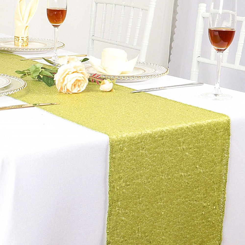 Sequin Table Runner 12x108 Inches Long Sequin Table Runner 108 Inch Long Lime...