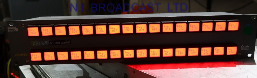 1x Evertz cp2032e ethernet IP router matrix panel
