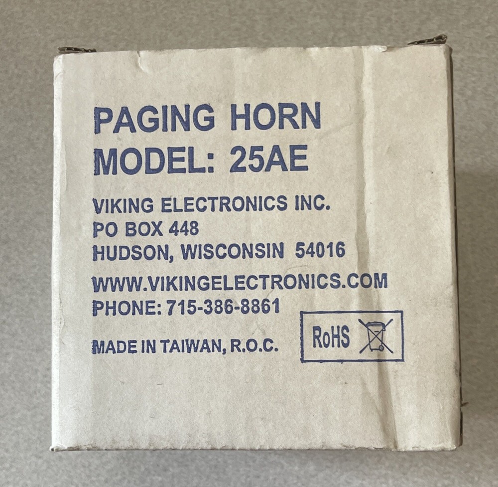 VIKING ELECTRONICS Directional Paging Horn MFR #: 25AE