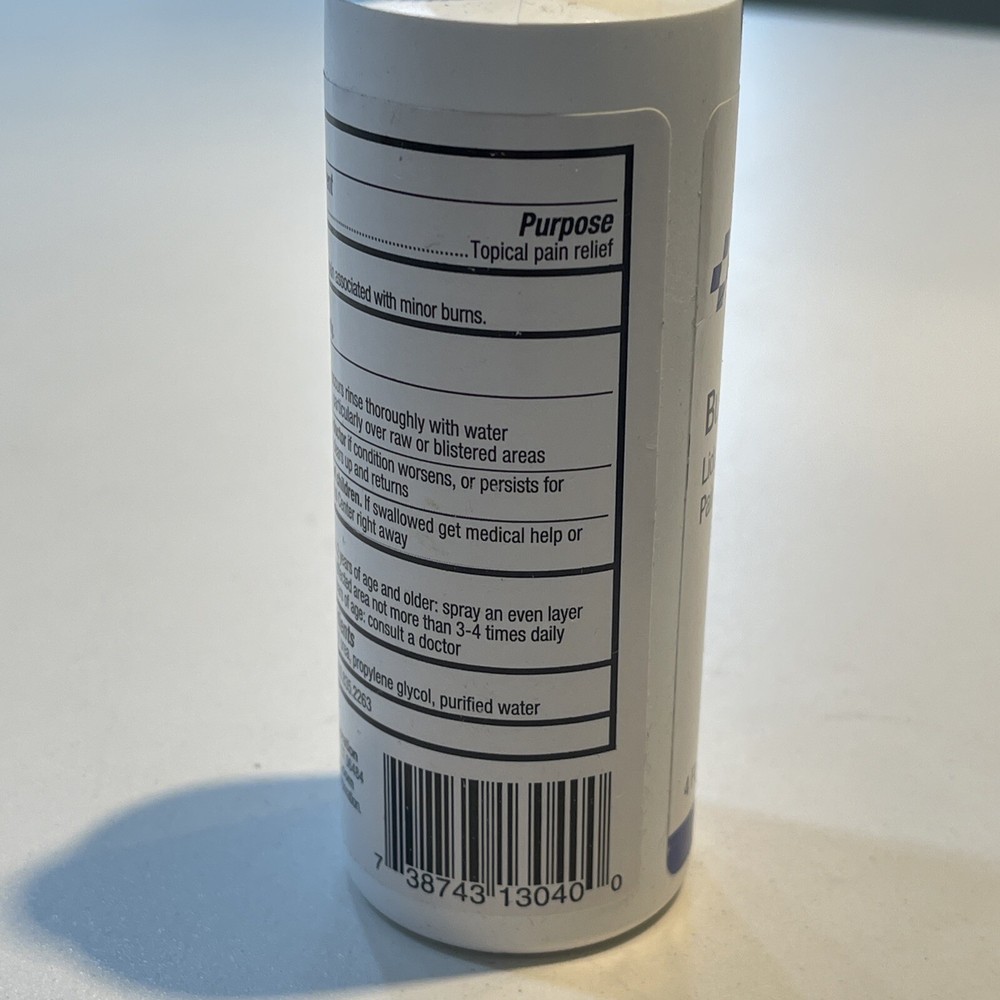 First Aid Burn Spray Bottle 4 Oz. Pain Relieving Spray