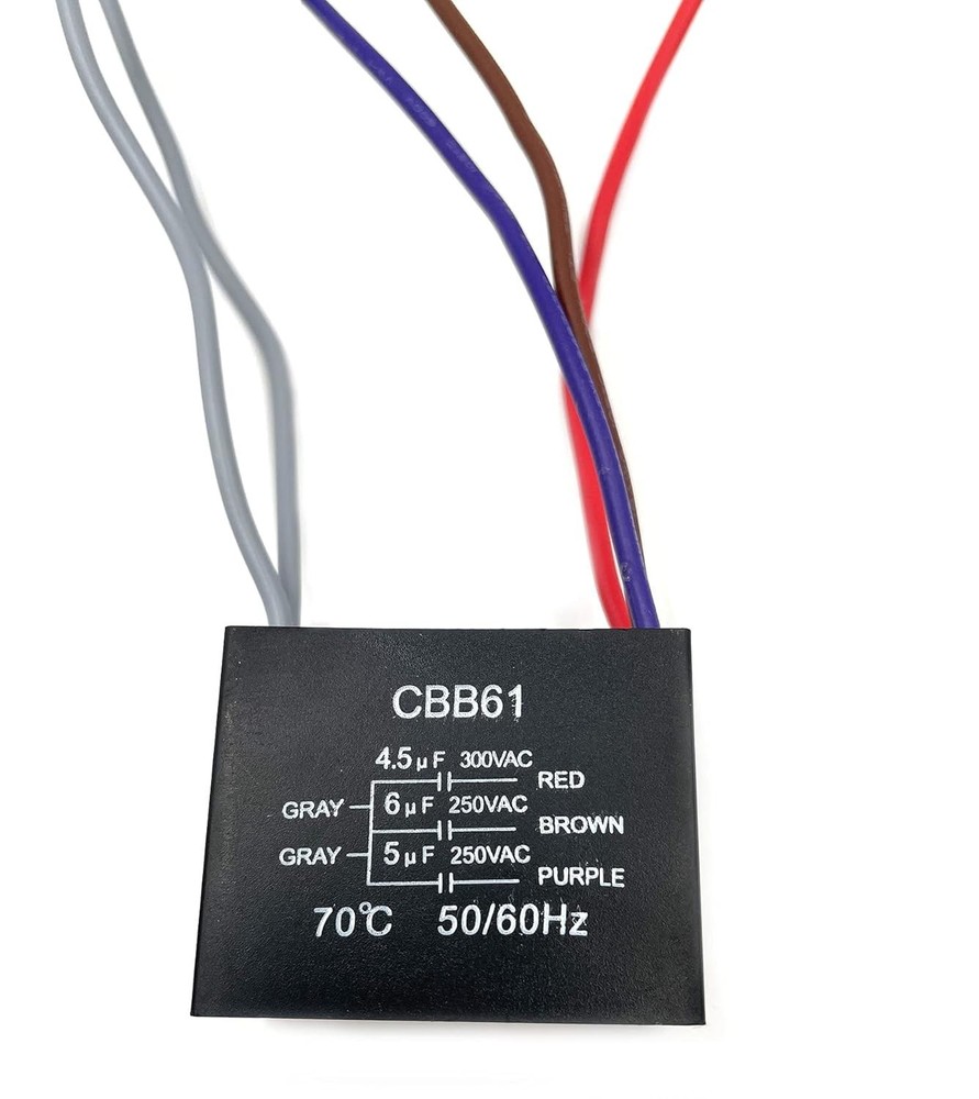 Essential 4.5uf + 6uf + 5uf Ceiling Fan Capacitor - 250V for Smooth Operation