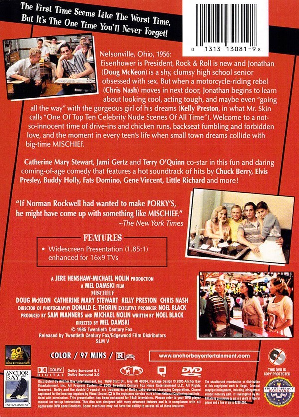 MISCHIEF (DVD, 1985) - Pre-owned DVD