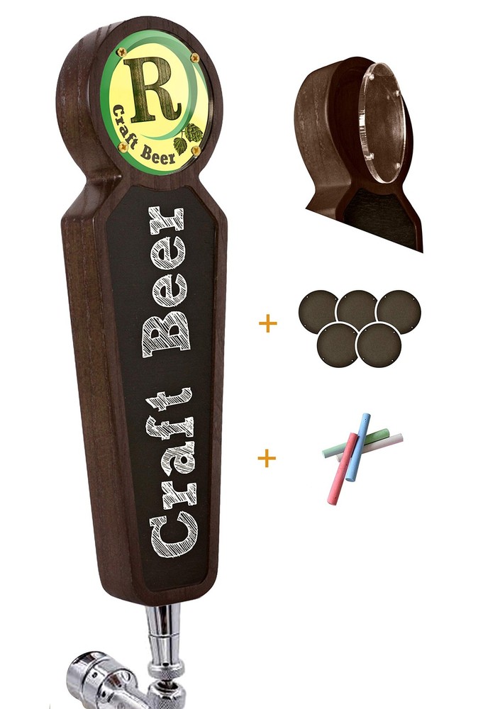 Wooden Beer Tap Handle for Kegerator – Large Chalkboard Keg Tap Handle Displa...