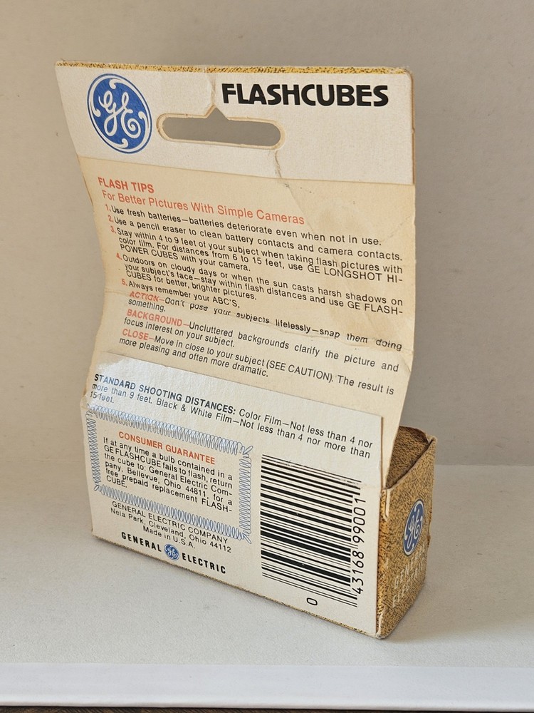 Vintage GE Flashcubes General Electric 2 Cubes 24 Flashes
