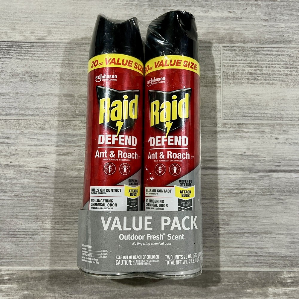 2x Raid Ant & Roach Kill On Contact 20 Oz Value Size. Free Shipping.