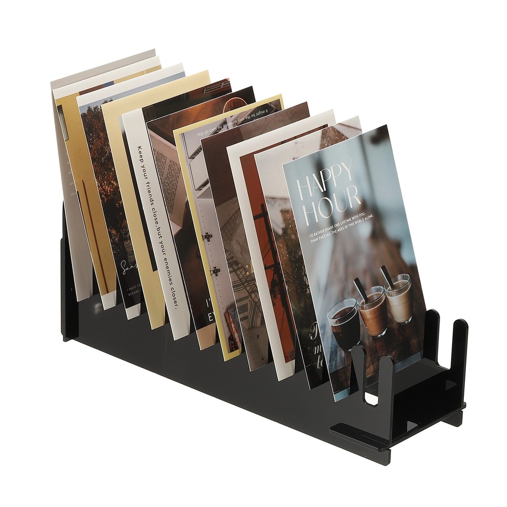 12-Tier 1Pack Clear Greeting Card Display Stand, Black