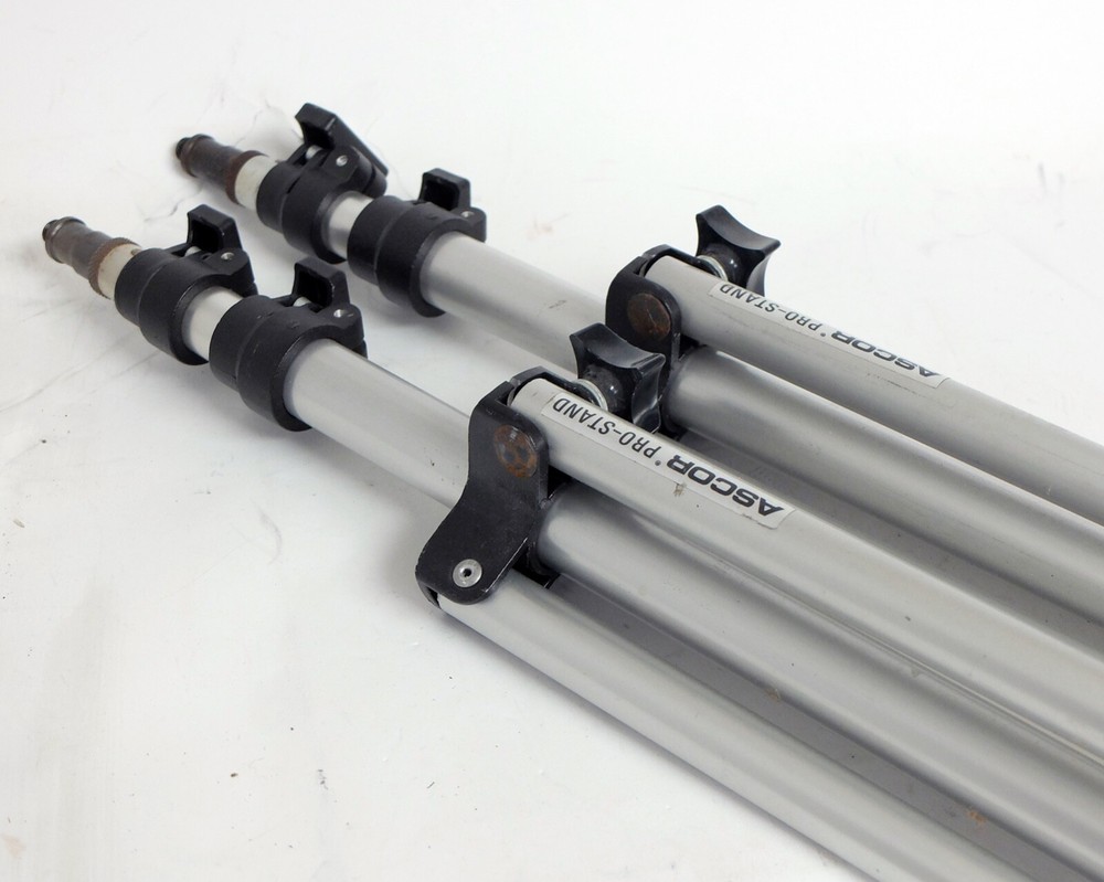 Ascor Pro Light Stands 36" collapsed 2 Section Used 2x TWO