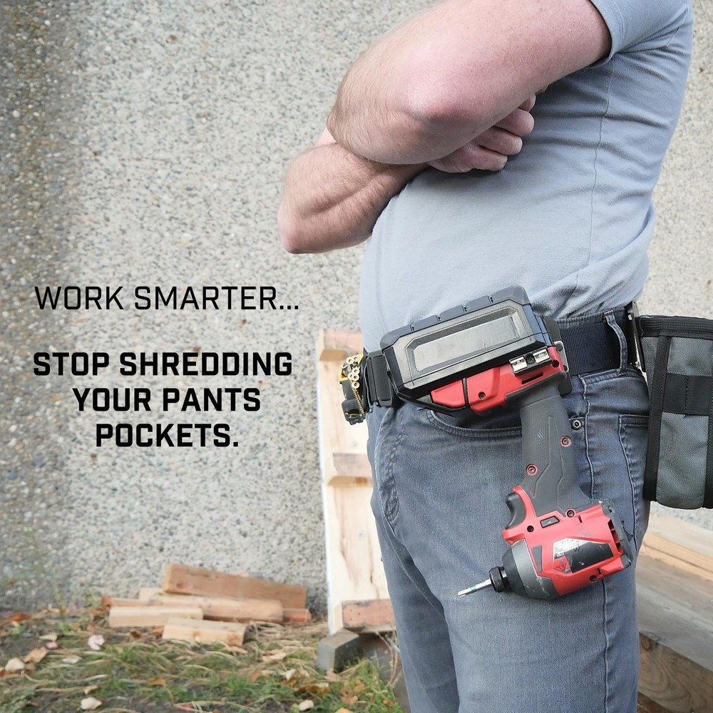 Holstery DriverMaster PRO | Clip-On Tool Belt Drill Holder - Simple Black