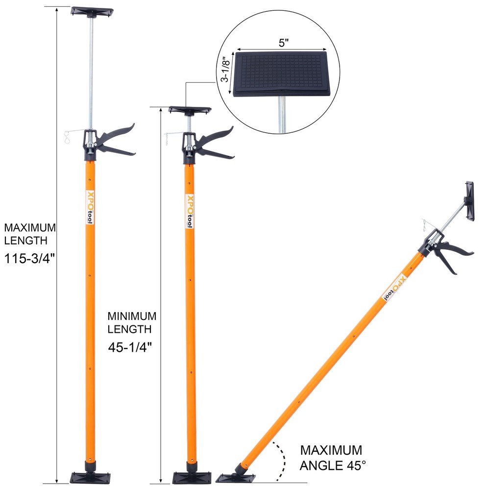 4 Pack Adjustable Support Pole-Steel 3rd Hand System for Jacks,Drywall &Cabinets