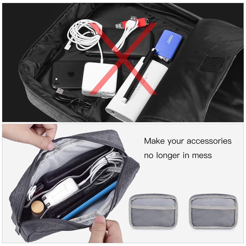 Universal Electronics Accessories Carrying Case 2pcs Big + Small Portable Storag