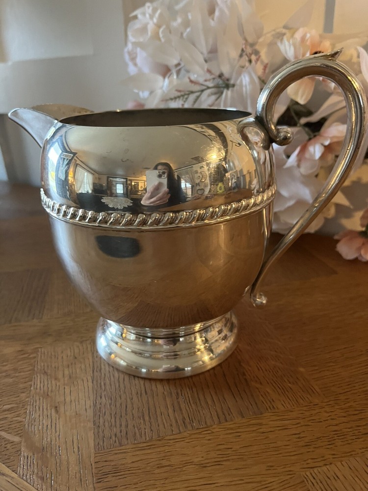 Vintage Sheridan Silver On Copper Water Pitcher