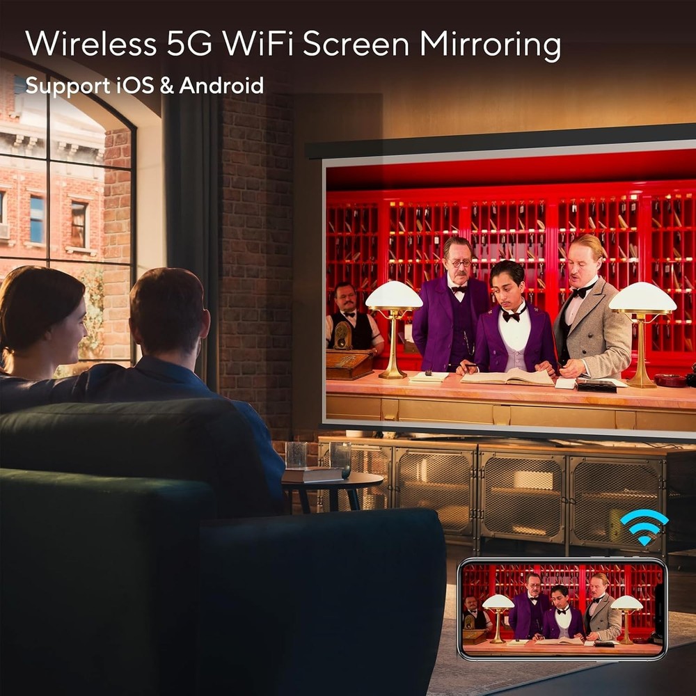 AKIYO O1 Mini LED Portable Projector with Projector Stand iOS/Android HDMI/PS5