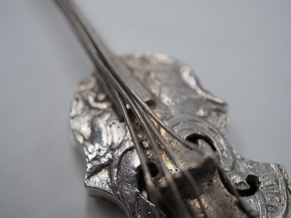 RARE SOLID SILVER VIOLIN BOX NETHERLANDS DUTCH SILVER or GERMANY