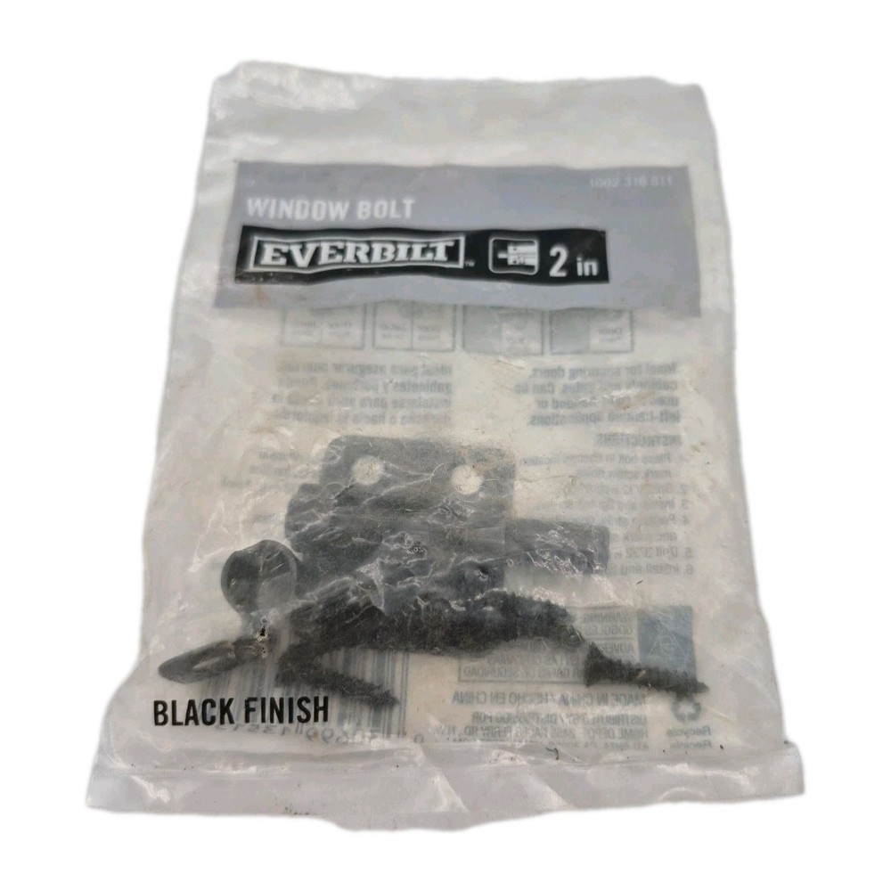 Everbilt 2 in. Black Window Bolt