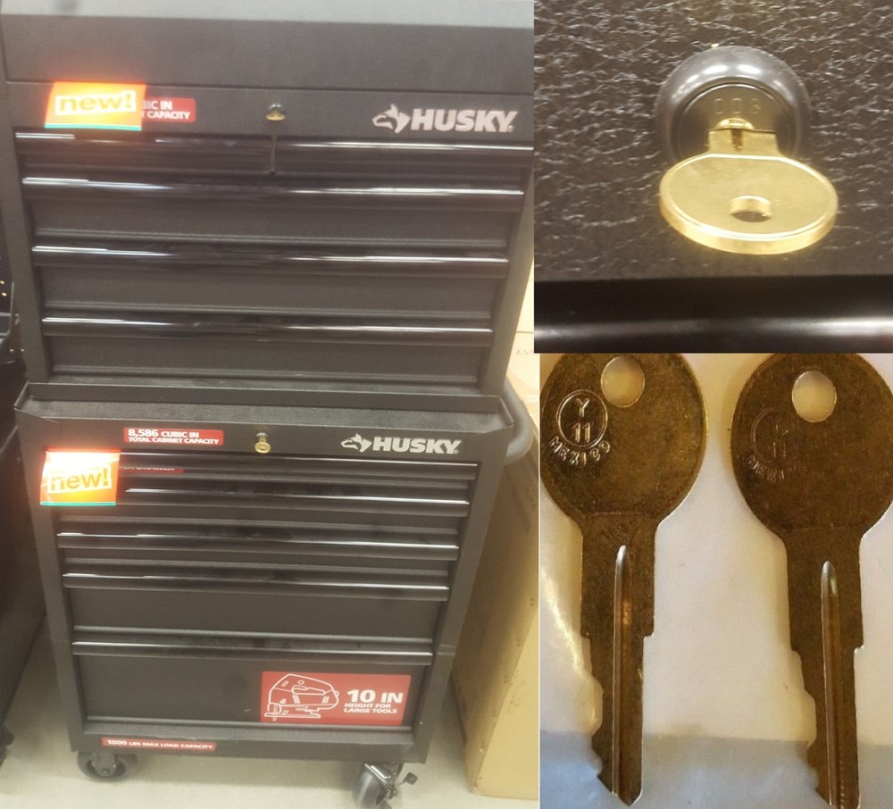 T01 KEY 2-NEW KEYS FOR HUSKY TOOL BOX KEY CODE T01, Home Depot toolboxes