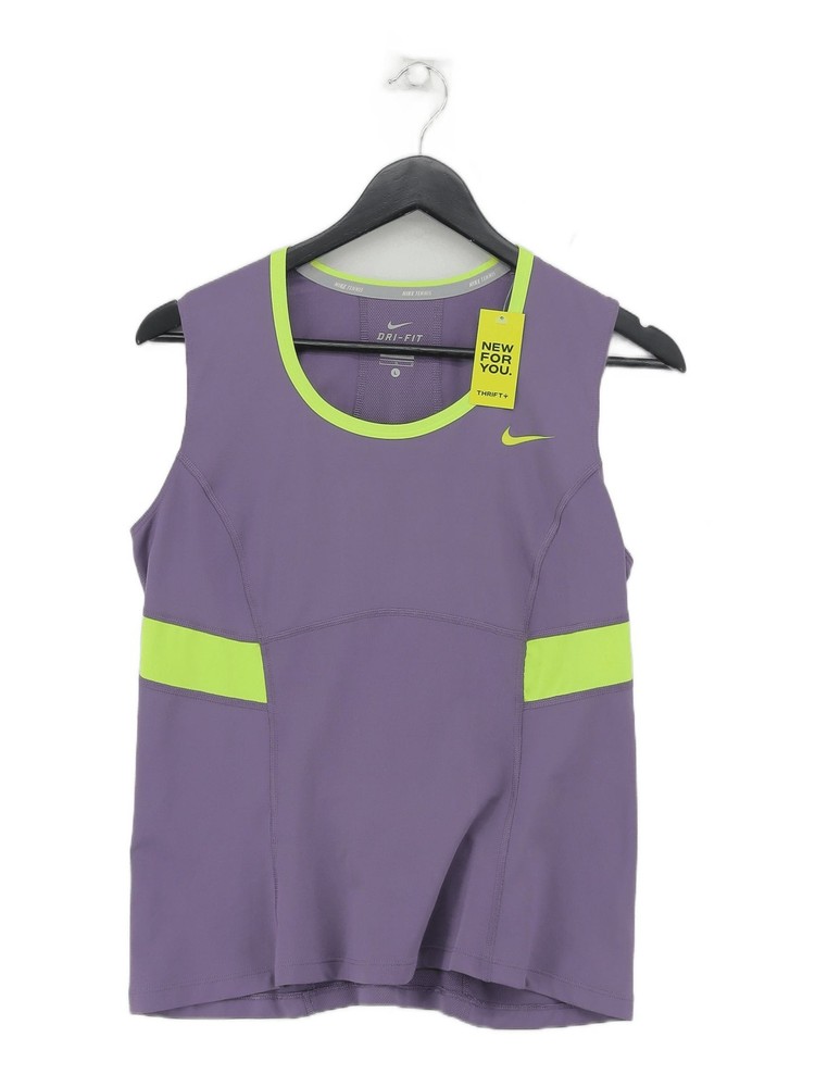 Nike Men's T-Shirt L Grey Polyester with Elastane Sleeveless Round Neck Basic