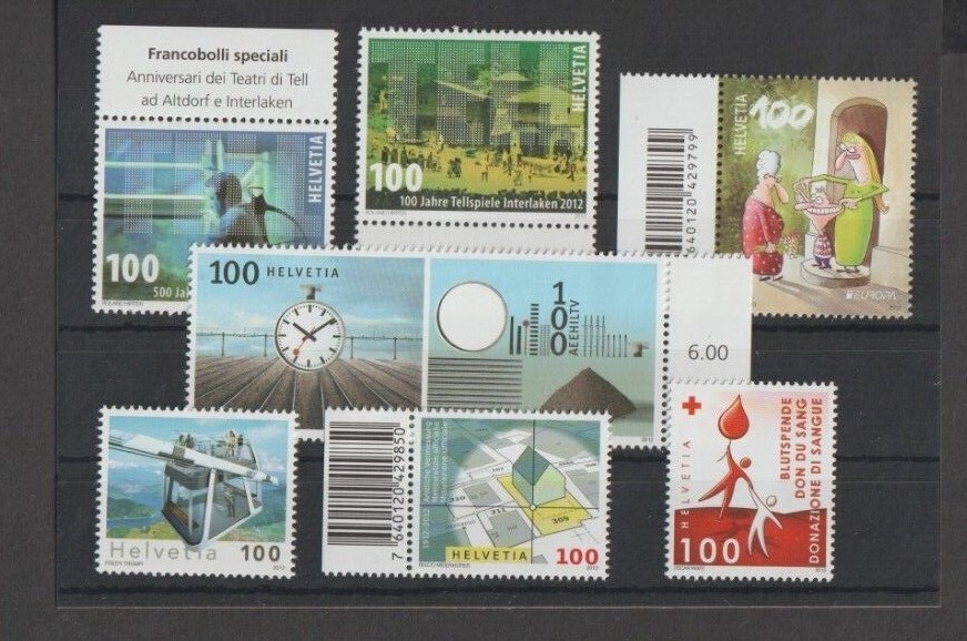 Switzerland 2012 Various Issues MNH  per scan
