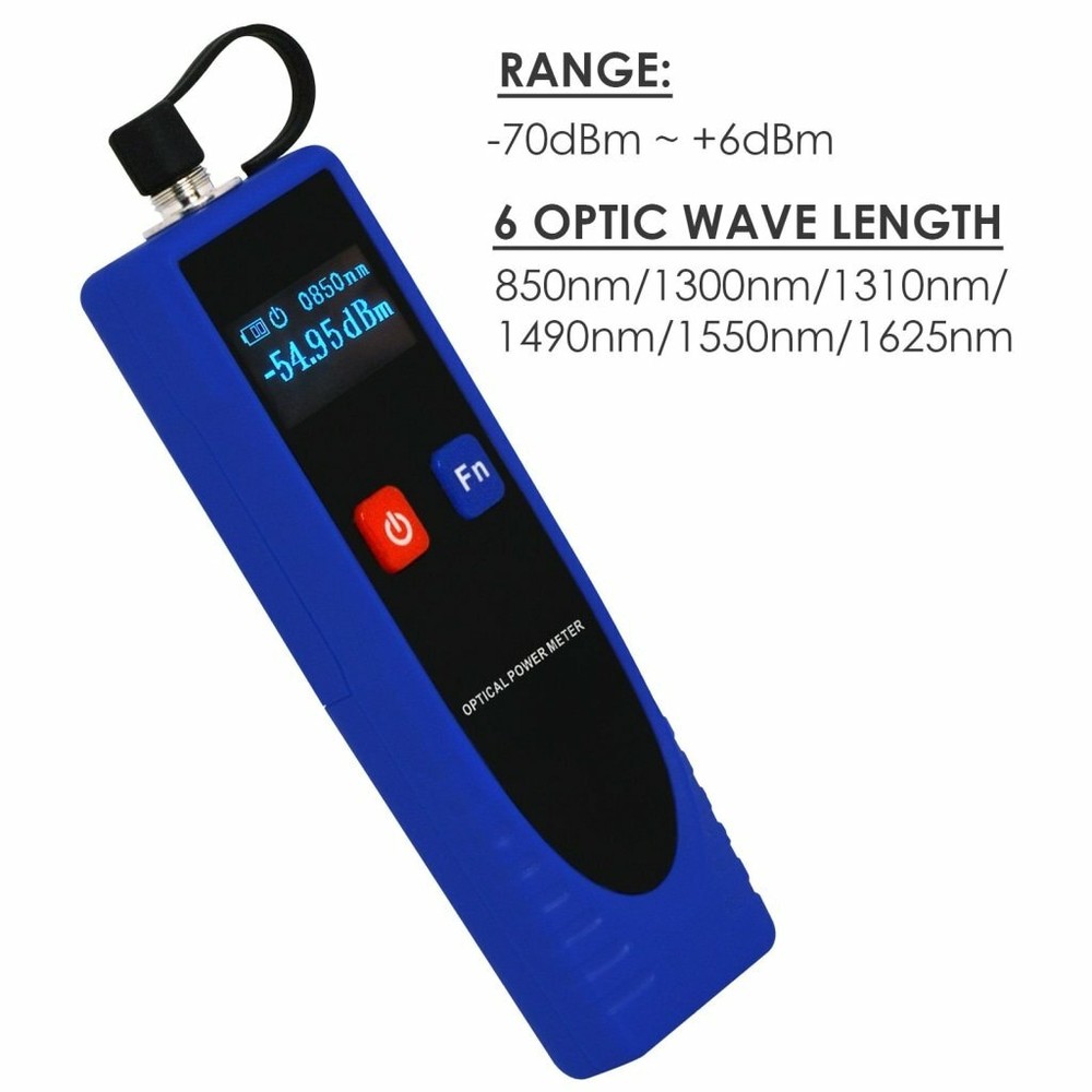 OPM Optical Power Meter Digital Power Factor Meter, -70 ~ 6dBm with 6 Optic Wave