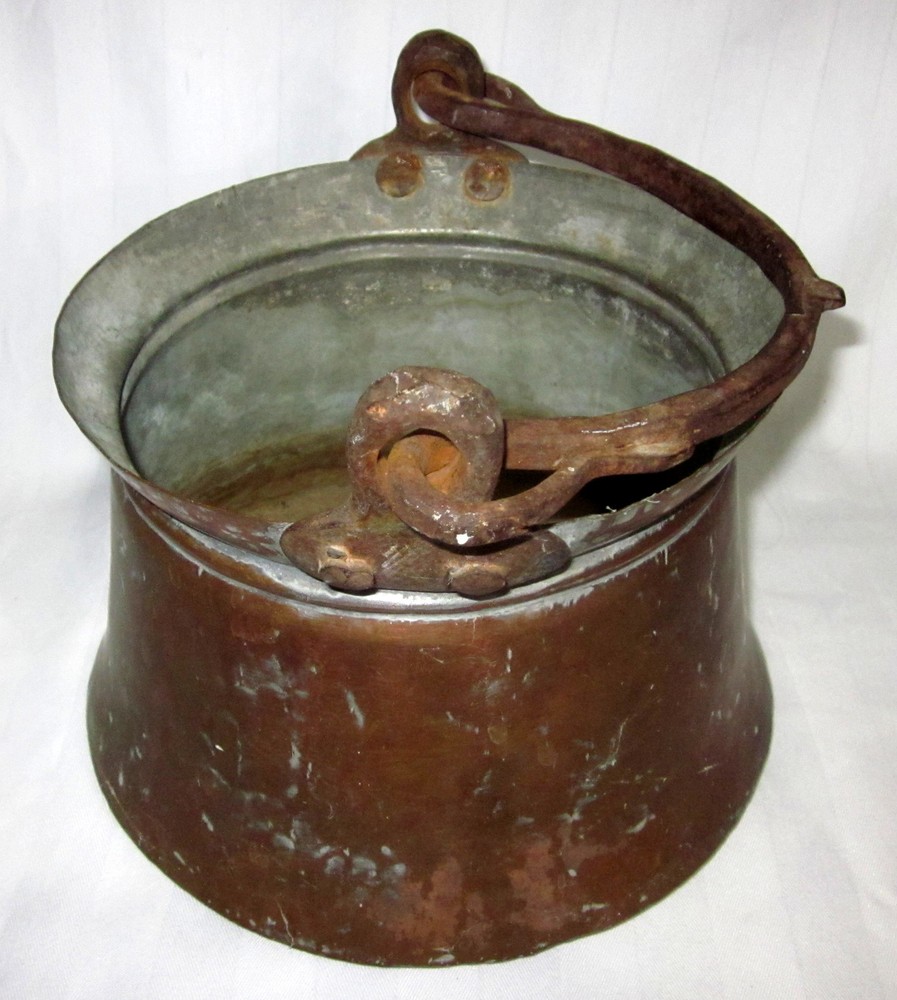 Copper Over Metal Hammered Caldron