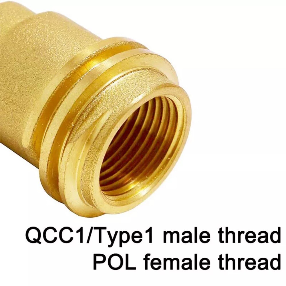 Propane Gas Fitting Adapter Solid Brass QCC1 Pipe Connect Nut 1/4" Male Thread