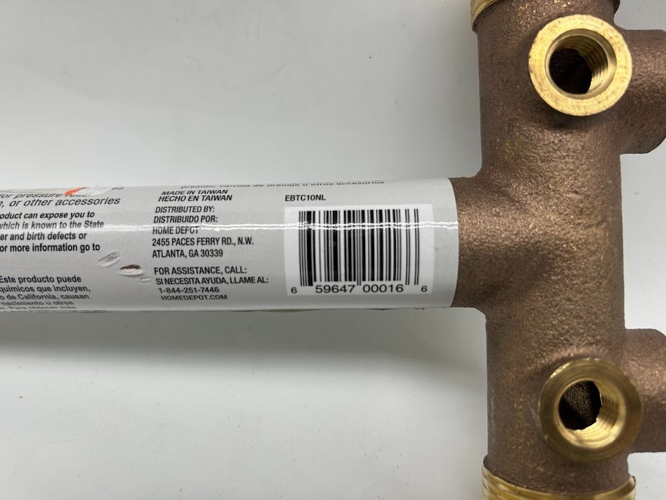 Everbilt 10 in. Brass Tank Tee 1 in Diameter