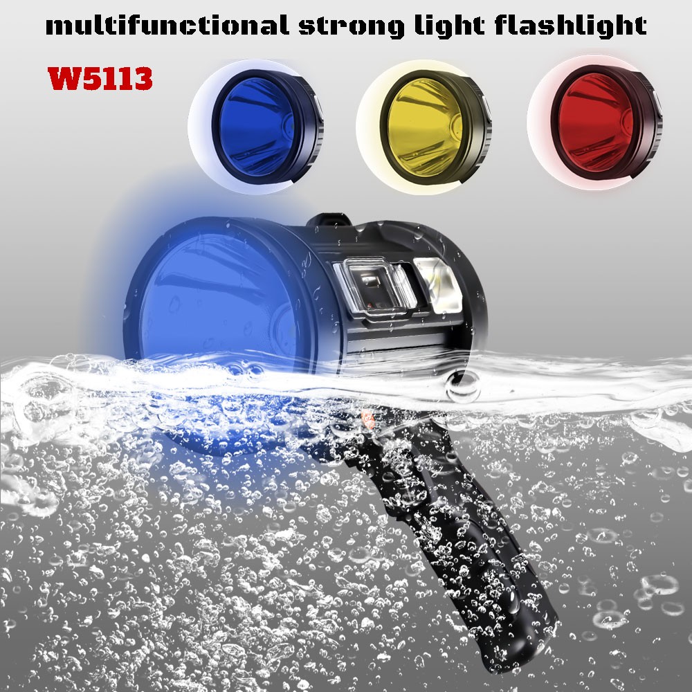 90000LM Bright Flashlight Searchlight LED USB Rechargeable Spotlight Handheld