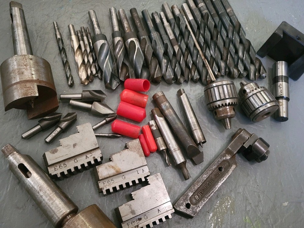 Machinist Tools Lot Bundle CNC Lathe Drill Bits, Chucks, Etc.