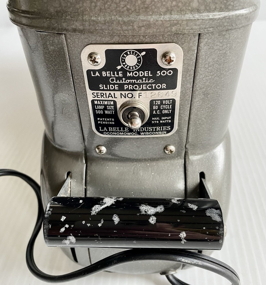 Vintage La Belle Model 500 Automatic Slide Projector, Powers On