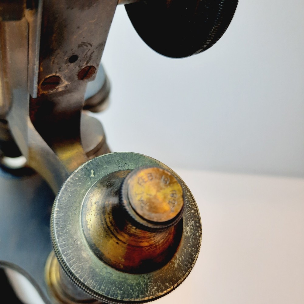 ANTIQUE BRASS BAUSCH & LOMB Optical Co MICROSCOPE 1897