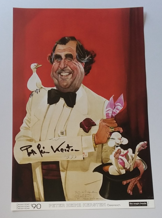 Peter Heinz Kersten (Austria) signed poster The Magic Hands Germany Dec. 1990