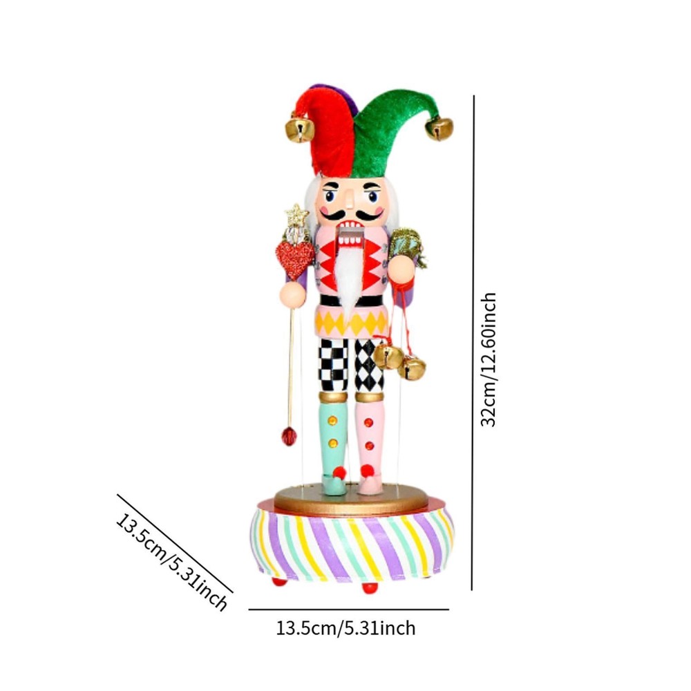 Clown Dancer Nutcracker Wind up Musical Box Decorative Home Accent Standing on