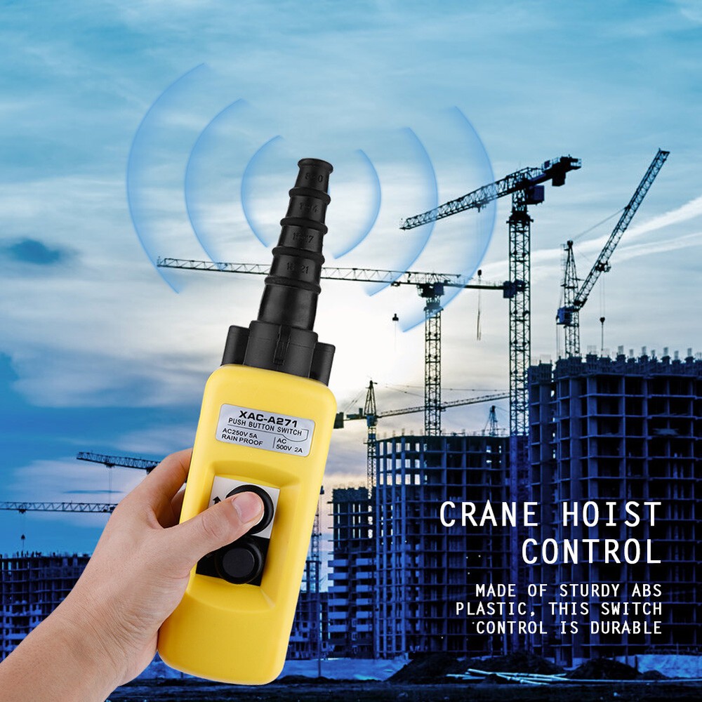 New Crane Chain Hoist Push Button Switch Lifting Pendant Controller 2 Buttons
