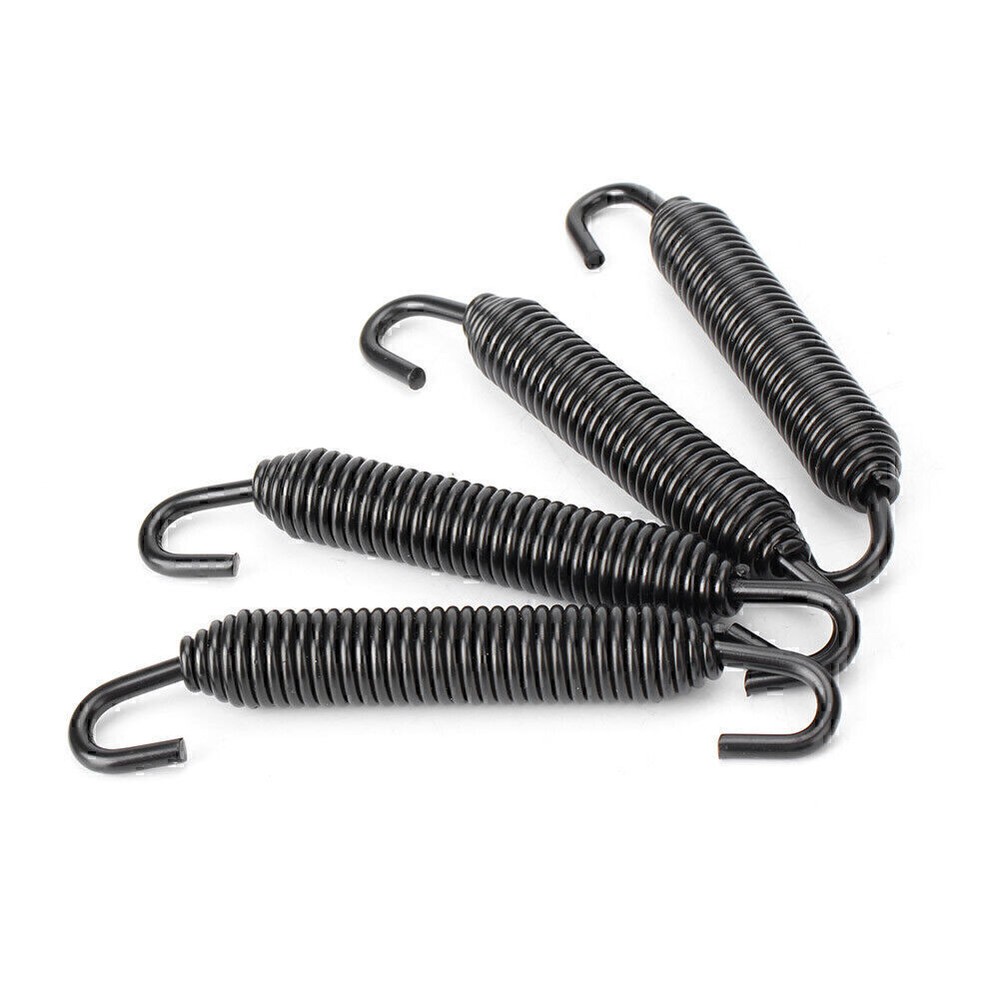 Universal Long Stainless Header Exhaust Springs Motorcycle Black US