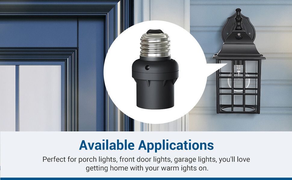 DEWENWILS 6 Pack Light Sensor Socket, Dusk to Dawn Sensor Socket, Bulb Socket