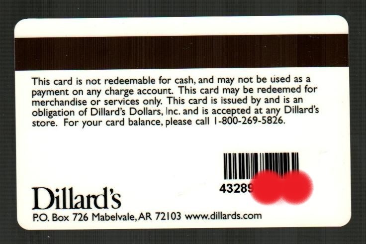 DILLARD'S Celebrate ( 2006 ) Gift Card ( $0 )