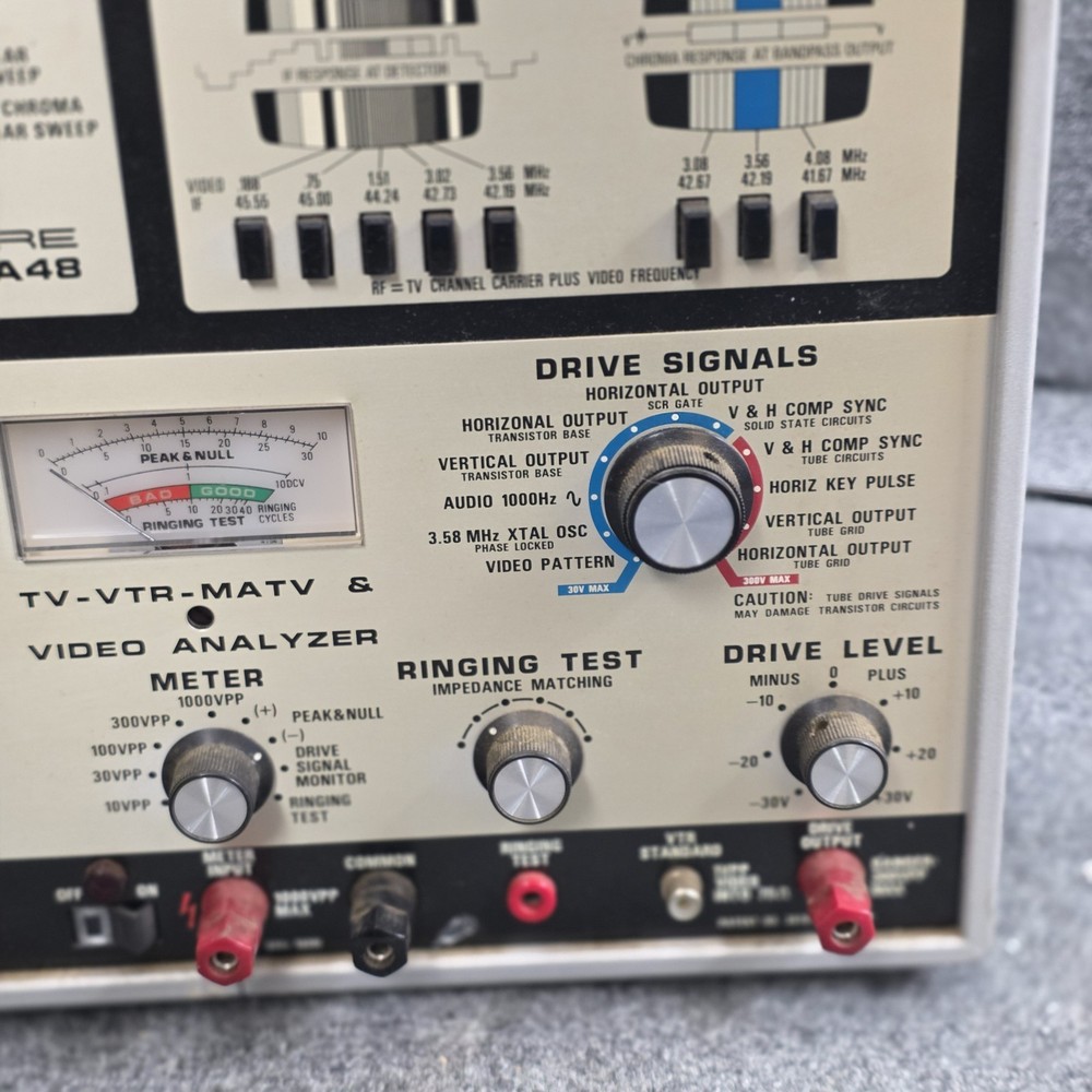 Sencore VA48 Universal Video Analyzer with Speed Test Setup Guide Powers On