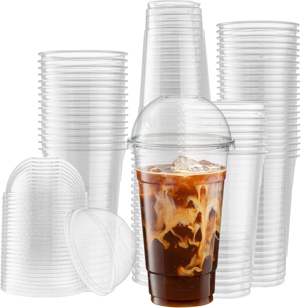 Crystal Clear Plastic PET Cups 24OZ-100set For Cold Drinks