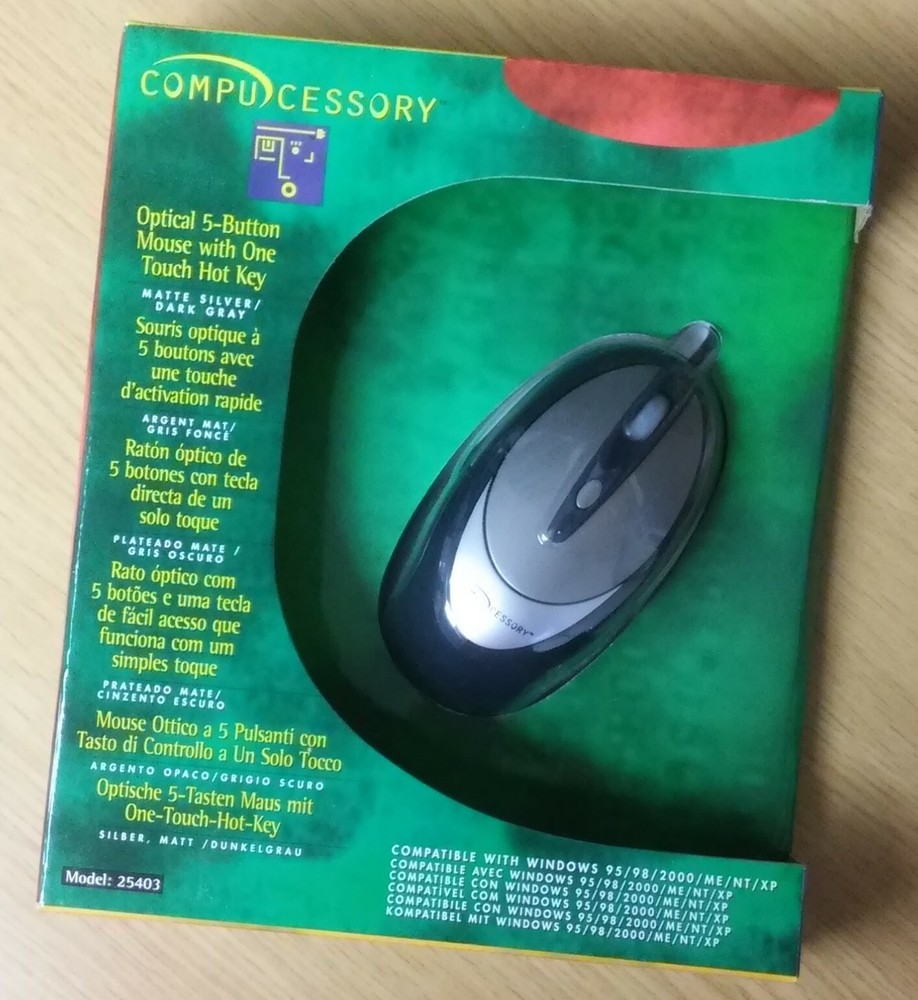 Box of 5 - Optical 5 Button Mouse USB w/ PS/2 CCS25403 (3 Programmable Buttons)