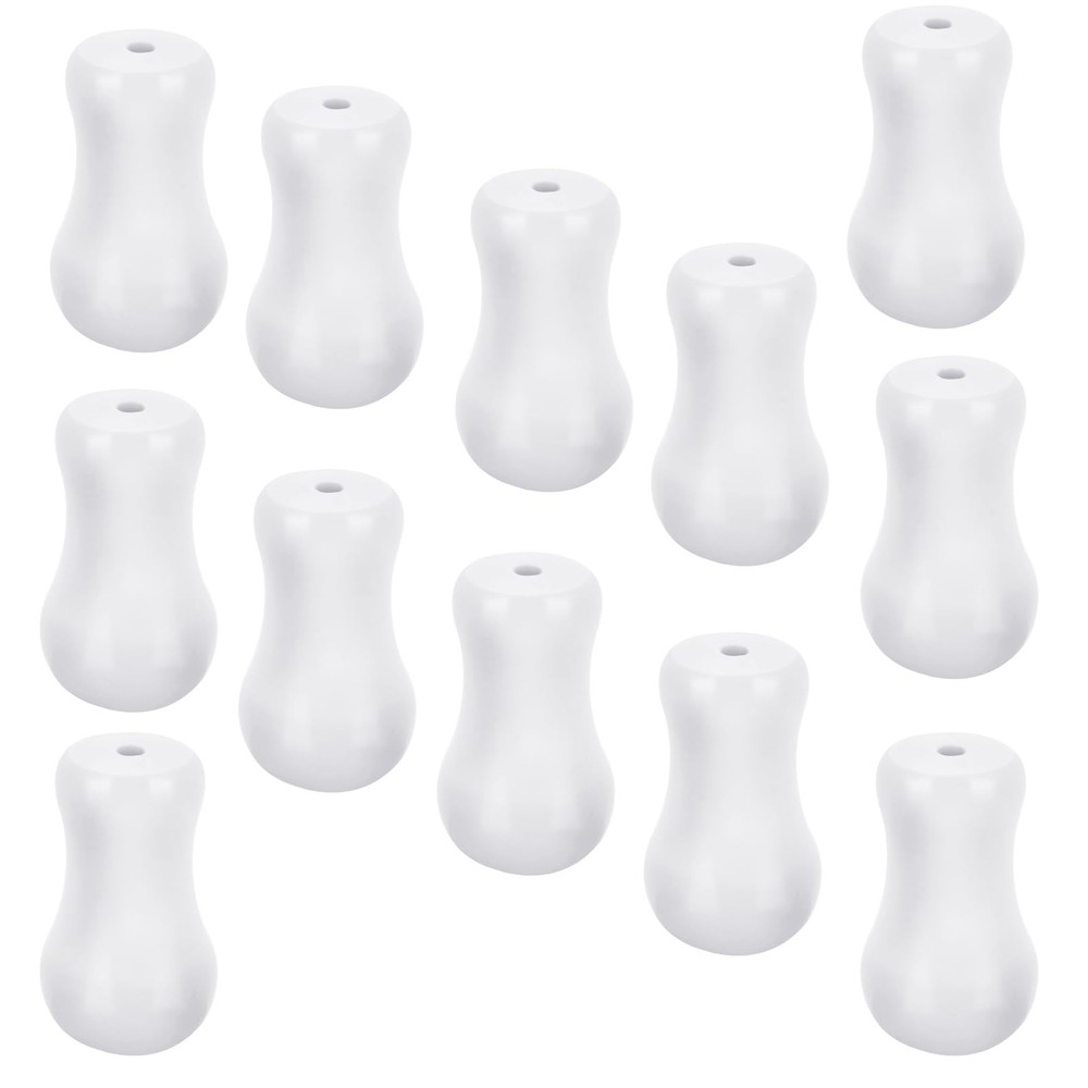 12 Pcs White Blind Pull Cord Knobs, Window Blinds Wood Tassels