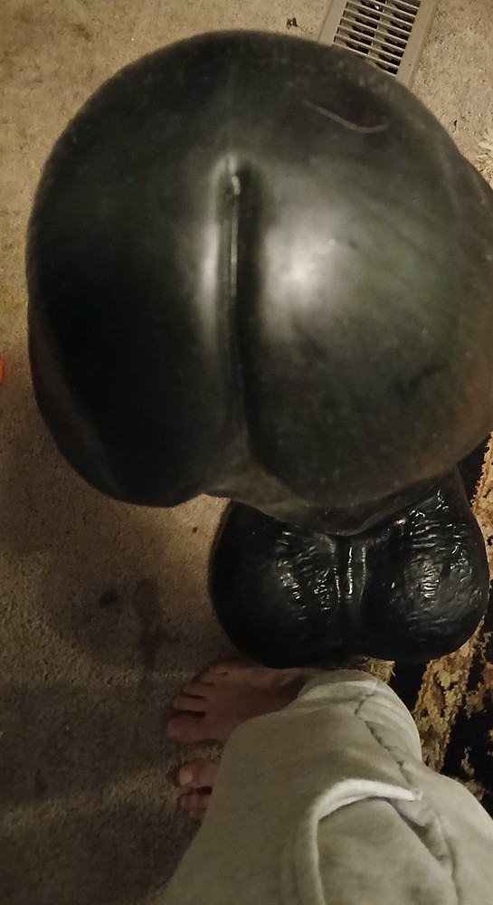 HUGE BLACK PENID 35" black rubber penis