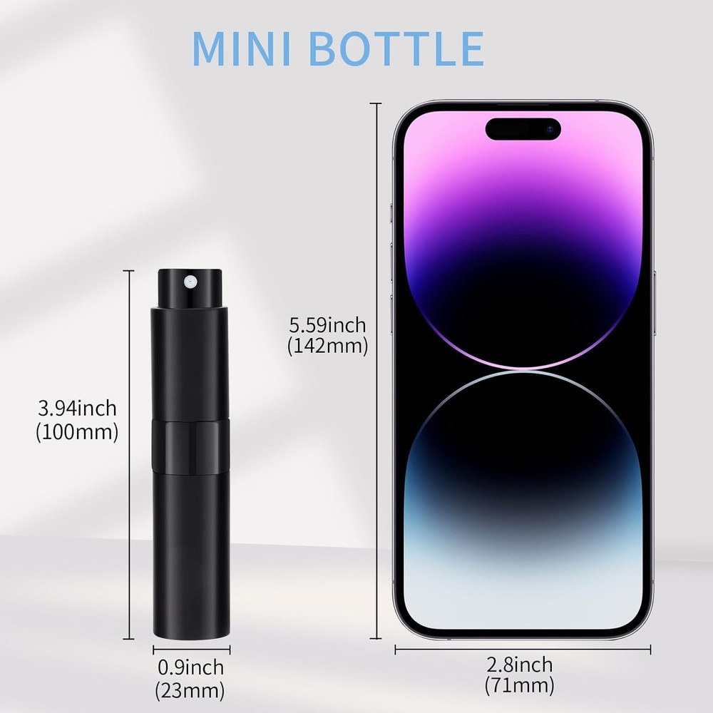 3Pcs 8ml Cologne Travel Bottle, Perfume Atomizer, Refillable black