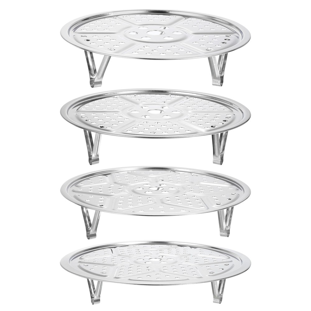 4pcs Stainless Steel Steamer Rack with Stand Insert Stock Pot Steaming Tray